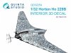 Quinta Studio QD32254 Horten Ho 229B 3D-Printed & coloured Interior on decal paper (Takom) 1/32